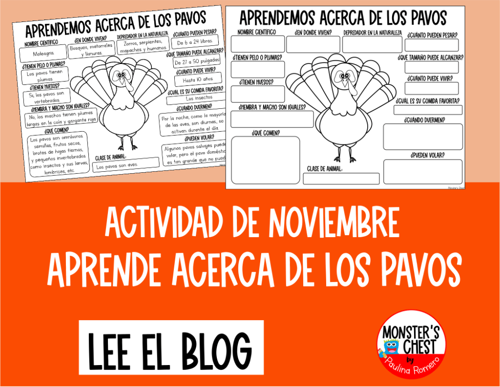 Celebra Acción de gracias aprendiendo acerca de los pavos. [recurso&nbsp;gratis]