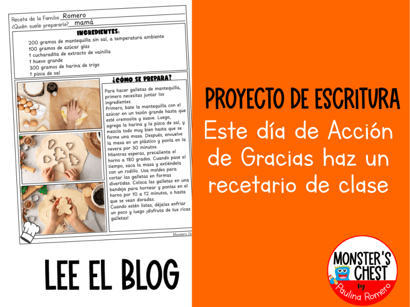 Proyecto de Escritura: Haz un Recetario de Clase este Día de Acción de&nbsp;Gracias